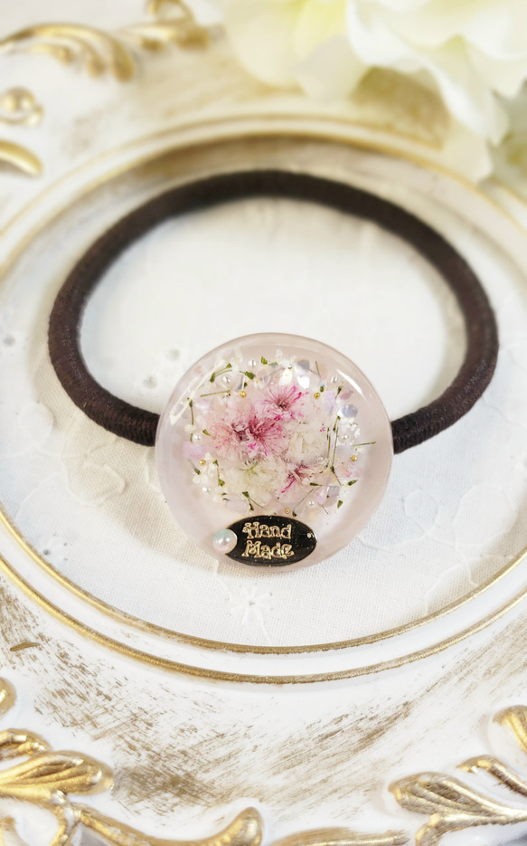 レジンヘアゴム フラワーガーデン ヘアゴム neruki お花の
