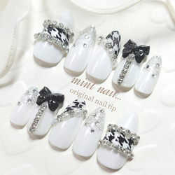千鳥柄 ♡ネイルチップ 韓国 韓国ネイル ピンク ガーリー 成人式 前