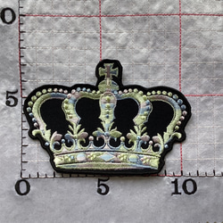 王冠　クラウン刺繍アイロンワッペン 8枚目の画像
