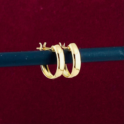 K18 18金 フープピアス 2×10mm 新品 ペア【日本製 本物 K18刻印