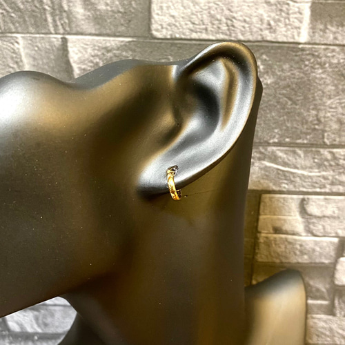 K18 18金 フープピアス 2×10mm 新品 ペア【日本製 本物 K18刻印