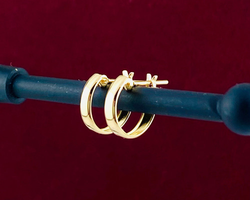 K18 18金 フープピアス 2×10mm 新品 ペア【日本製 本物 K18刻印