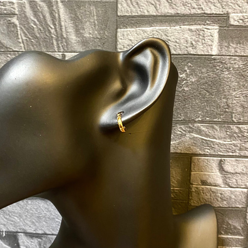 K18 18金 フープピアス 2×10mm 新品 ペア【日本製 本物 K18刻印