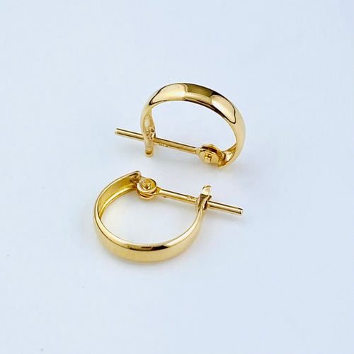 K18 18金 フープピアス 2×10mm 新品 ペア【日本製 本物 K18刻印