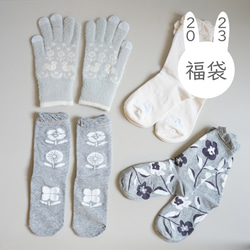 【新春福袋2023】スマホ対応手袋と靴下3足　グレー手袋セット ALCEDO 1枚目の画像
