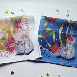 寄り添う子猫のクリスマスポストカード２枚組　（同柄色違い） 5枚目の画像