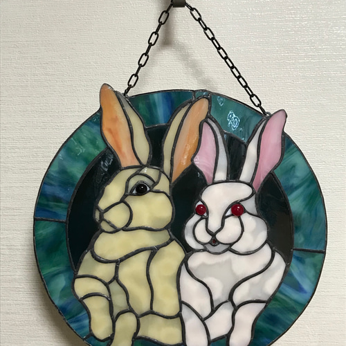 うさぎとチューリップの鏡 うさぎのミニ鏡（チューリップ） その他雑貨