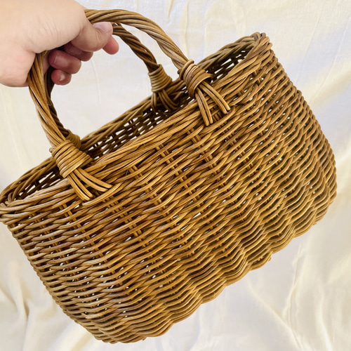 1点もの】藤・ラタン つる かごバック かごバッグ かご編みtecopoco