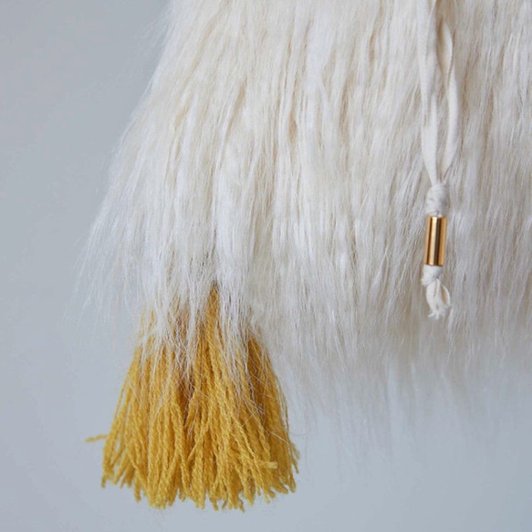 tibetan lamb fur drawstring bag 11枚目の画像