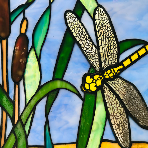 ステンドグラス 高級アートパネル インテリア壁掛け（Ap.62 水辺の