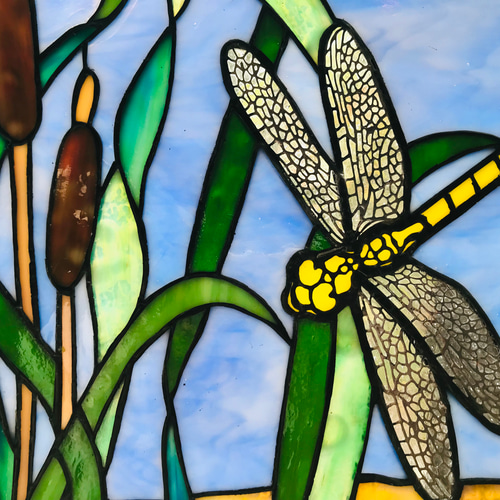 ステンドグラス 高級アートパネル インテリア壁掛け（Ap.62 水辺の