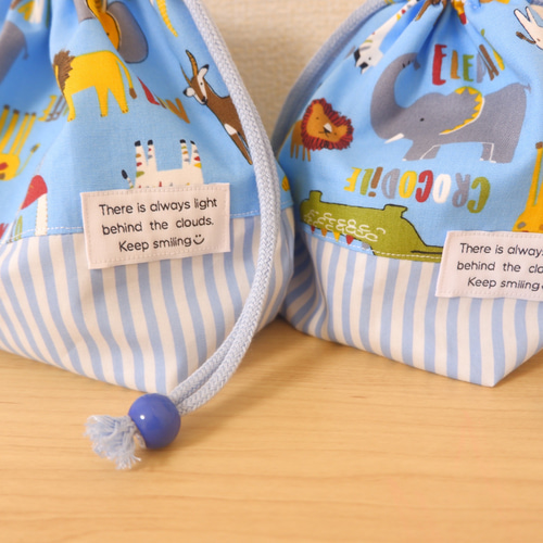 カラフル☆アニマル キリン お弁当袋 コップ袋 ハンドメイド