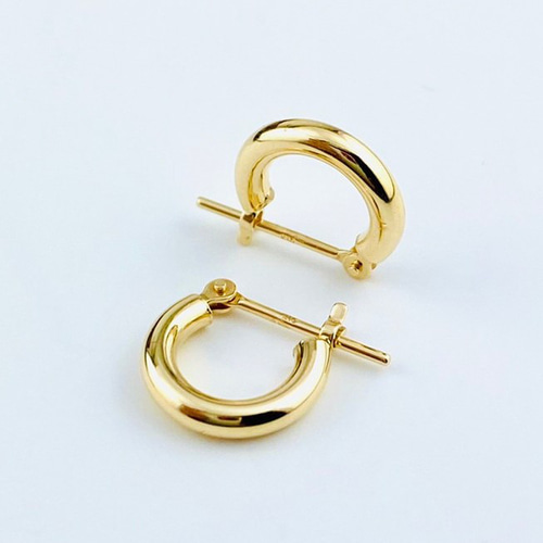 地金＊18金【2×10mm 定番フープピアス】Yゴールド K18刻印入 新品！
