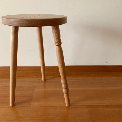 丸椅子 スツール サイドテーブル 直径30センチ 高さ46センチ 無垢材 