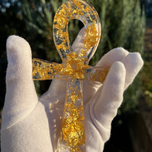 受注制作】order made 24金入り アンク オルゴナイト大 立体