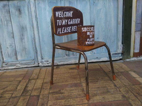 花台　フラワースタンド　鉢置き台　レトロな椅子　ガーデニング　多肉植物　花　 2枚目の画像