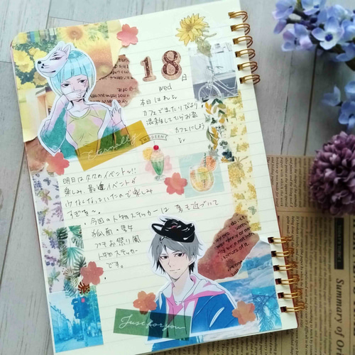 女の子 人物 ステッカー 6種セット コラージュ 手帳 日記デコ コーデ