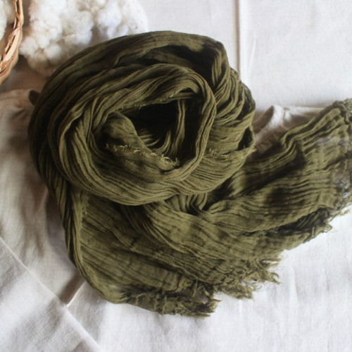 草木染オーガニックコットンストール（ヤマモモ染め） ストール 葉の  
