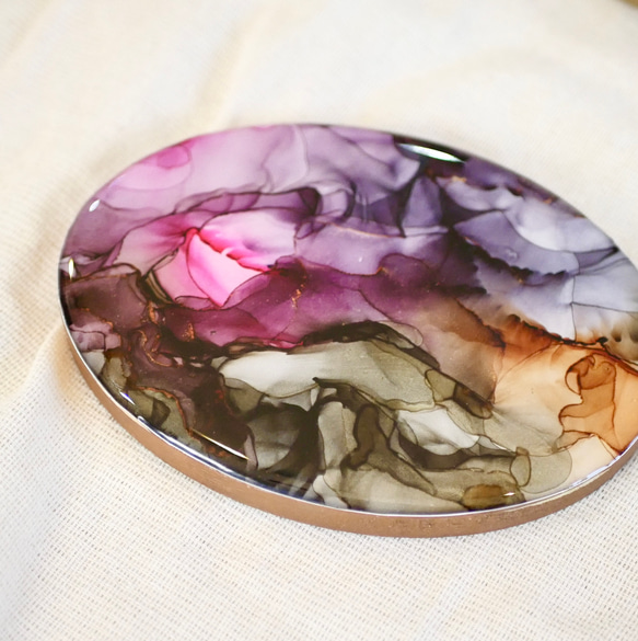 アルコールインクアート　深みのあるカラー　オーバルプレート　アートレジンコーティング　3枚セット        Ω 人気・おすすめ｜使いやすい・旅行におすすめ 品質保証 全国発送