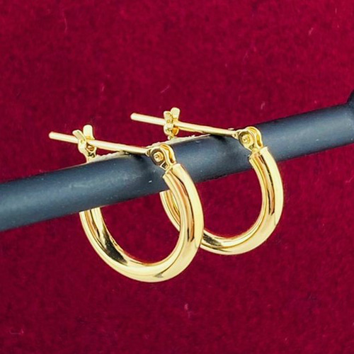 K18 18金 2×13mm フープピアス 【日本製・本物 刻印入り