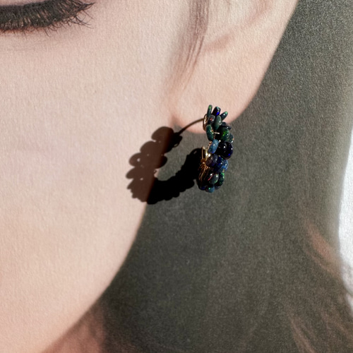 【超特価】 ブラックオパール k14gf フープピアス sango ピアス（フープ） ピアス
