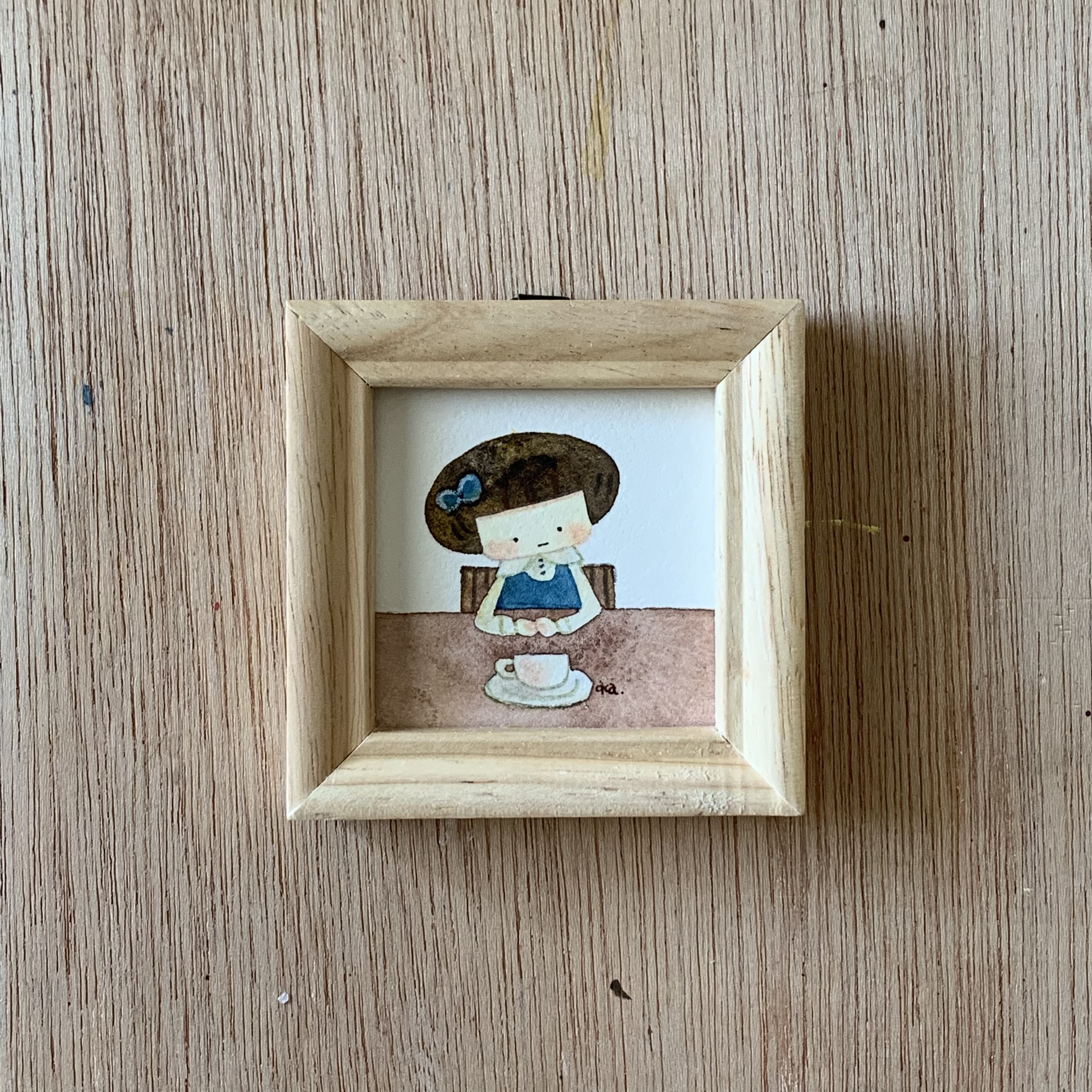 「 耳を澄ます」ミニ額　原画