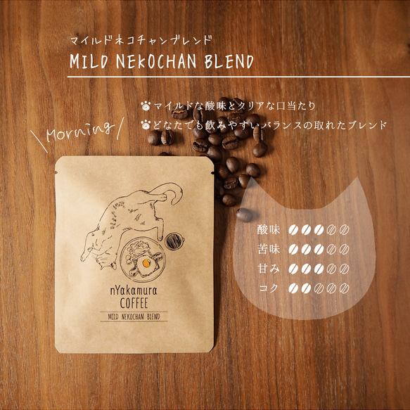 1日猫ちゃんドリップコーヒーギフトBOX(ドリップバッグ18袋入り(3種類×各6袋))自家焙煎珈琲 5枚目の画像