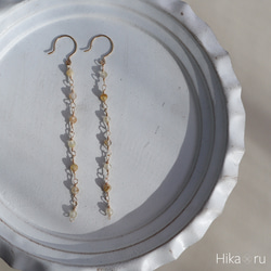 ルチルクォーツAA++シンプルロングピアス 1枚目の画像