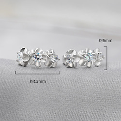 圈形耳環，夏威夷珠寶，金屬過敏相容，女式，小號，925 銀，花朵，禮物 第2張的照片