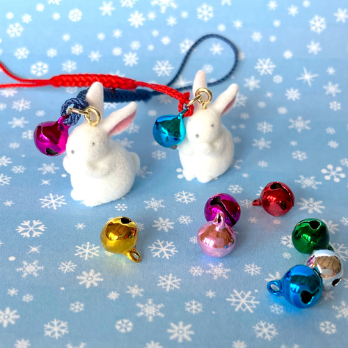 2023年の干支 フロッキーのうさぎさんの根付 鈴付き（もふもふ