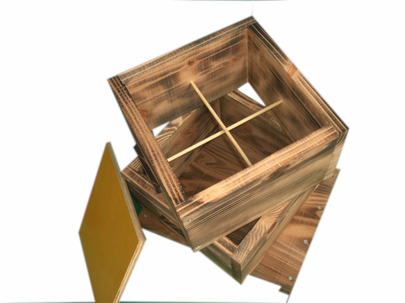 日本ミツバチ巣箱 捕獲飼育箱　重箱式2段巣箱　日本蜜蜂 日本みつばち巣箱　 2枚目の画像