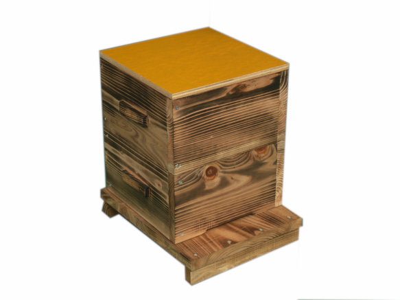 日本ミツバチ巣箱 捕獲飼育箱　重箱式2段巣箱　日本蜜蜂 日本みつばち巣箱　 1枚目の画像