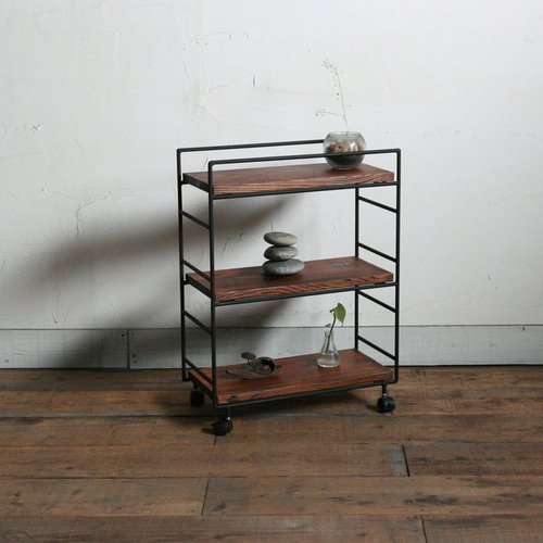 wood iron shelf 1190*455*225〈グレイッシュカラー〉 密