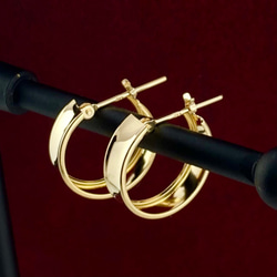 K18 18金 フープピアス 2×13mm 新品ペア【日本製 本物K18刻印