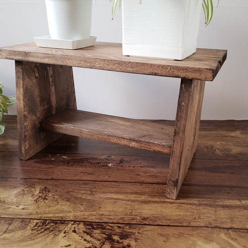 スタイリッシュな/古材風/プランタースタンド/フラワースタンド/ウォルナット 古材風/おしゃれな木製/プランタースタンド/フラワースタンド