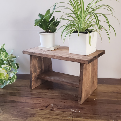 スタイリッシュな/古材風/プランタースタンド/フラワースタンド/ウォルナット 古材風/おしゃれな木製/プランタースタンド/フラワースタンド