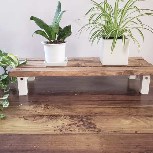 古材風おしゃれな木製プランタースタンド/フラワースタンド その他家具