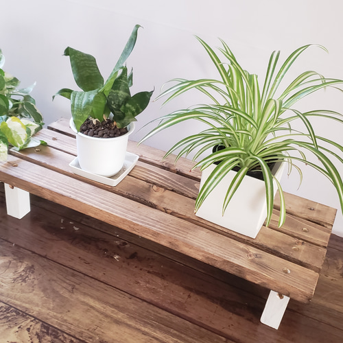 古材風おしゃれな木製プランタースタンド/フラワースタンド その他家具