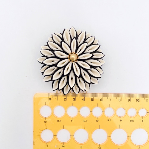 つまみ細工 髪飾り 【大正ロマン オレンジ×ターコイズブルー】成人式