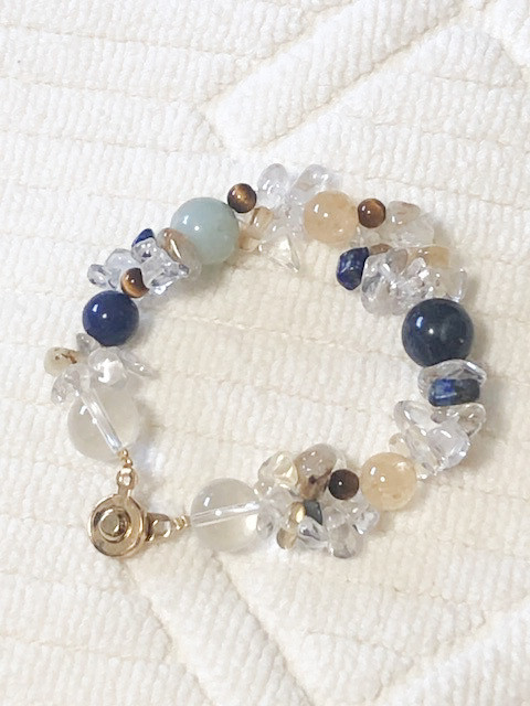 大人かわいい天然石ブレスレット（これから起業や仕事で新たなスタート切る上で困難に打ち勝つ強い力が欲しい方向け）