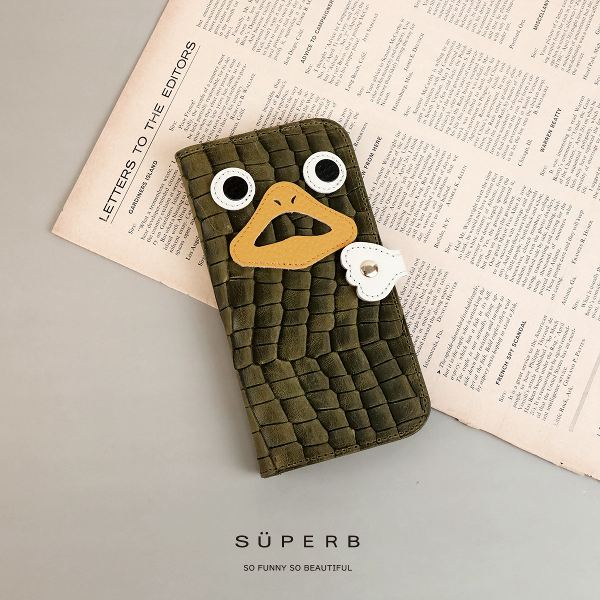 【カットクロコ/ダックスマホケース/全3色】思わず誰かに見せたくなる/ダックスマホケース【全機種対応】