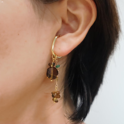 4wey Brown Natural Stone Ear Cuff Taurus Emerald Earth 顏色 黃色 綠色 第8張的照片