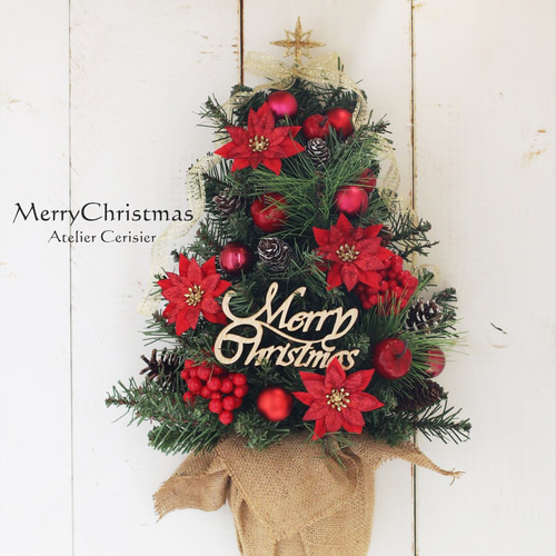 1.クリスマスリース クリスマス・リース（9）～ Joyeux Noël ～ 29cm（プリザ） アート