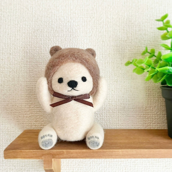作家様 作品 くま クマ 羊毛フェルト テディベア 熊 ドット