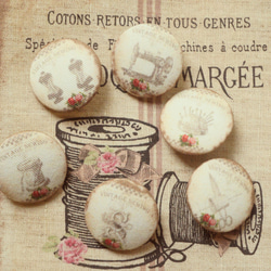 フランスのビンテージ風くるみボタン (1個) 9枚目の画像