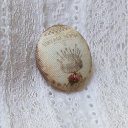 フランスのビンテージ風くるみボタン (1個) 3枚目の画像