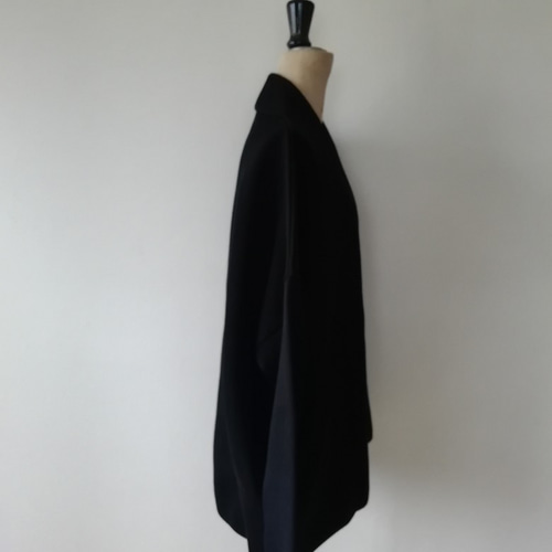 わけあり】コットン100％ ミドル丈コクーンコート ブラック コート