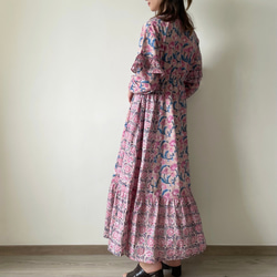 Frill Sleeve Dress / Length 128cm • • • Pink/Blue 4枚目の画像