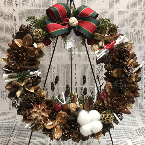 お値下げです！手作りクリスマスリース!!