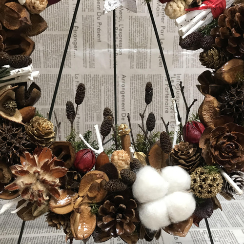 X'mas》北欧の森の豪華なクリスマスリース31cm（特別価格＊15000ー